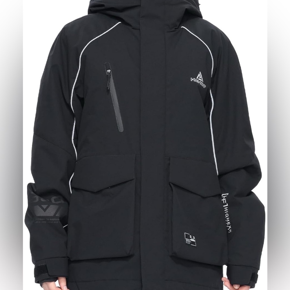 Black Ski & Snow Jacket Great Condition Windproof Waterproof insulated hooded